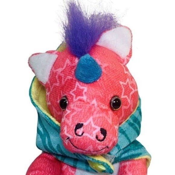 Snug Buddies Pink Blue Stars Plush Unicorn Stuffed Animal Lovey Blanket Toy 10” - Picture 2 of 7